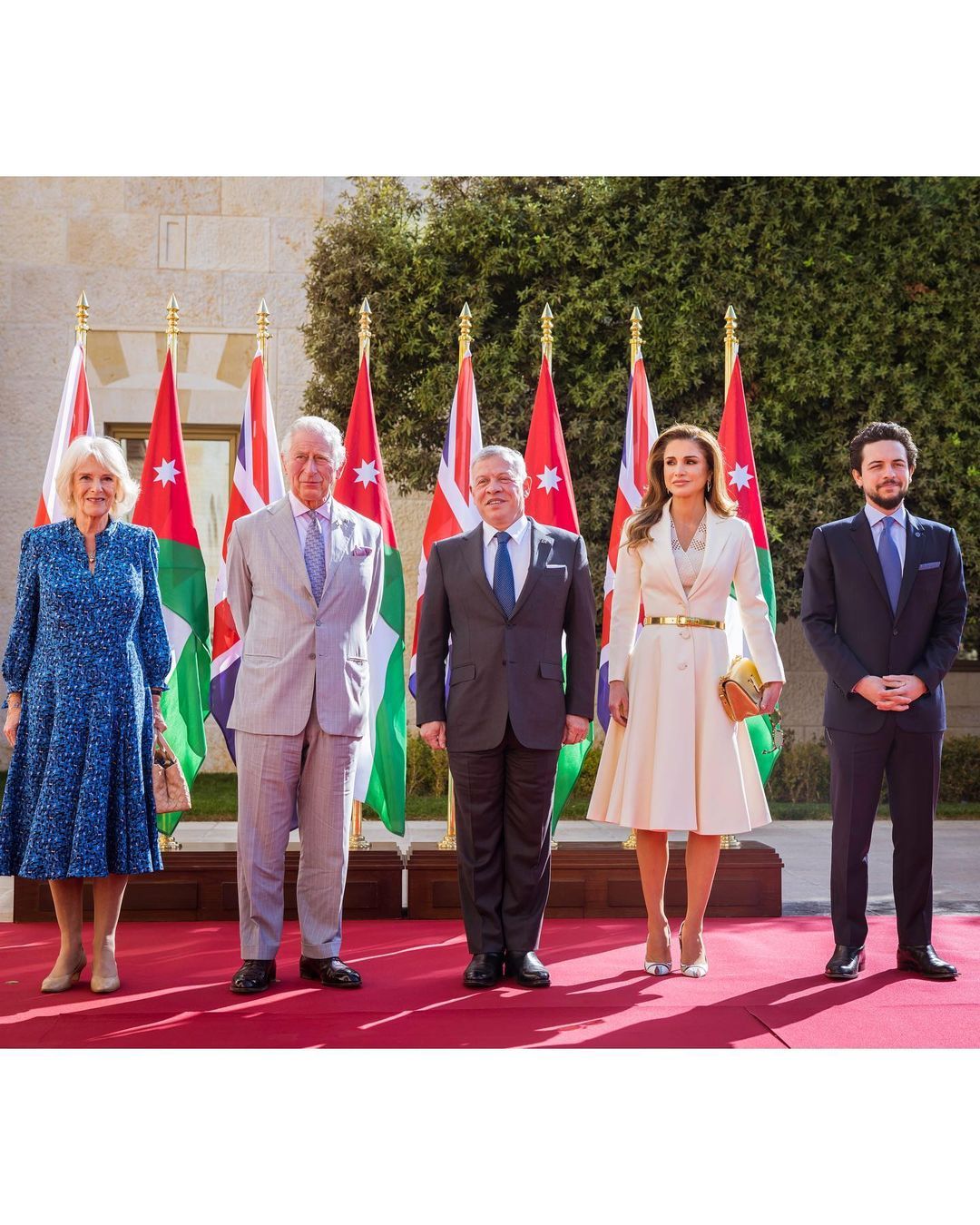 العاهل الأردنى والملكة رانيا فى استقبال الأمير تشارلز وكاميلا