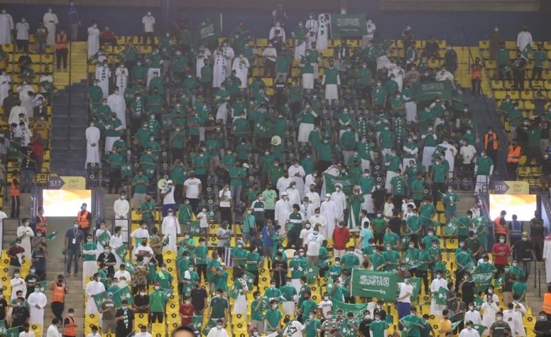 الجماهير في مباراة السعودية