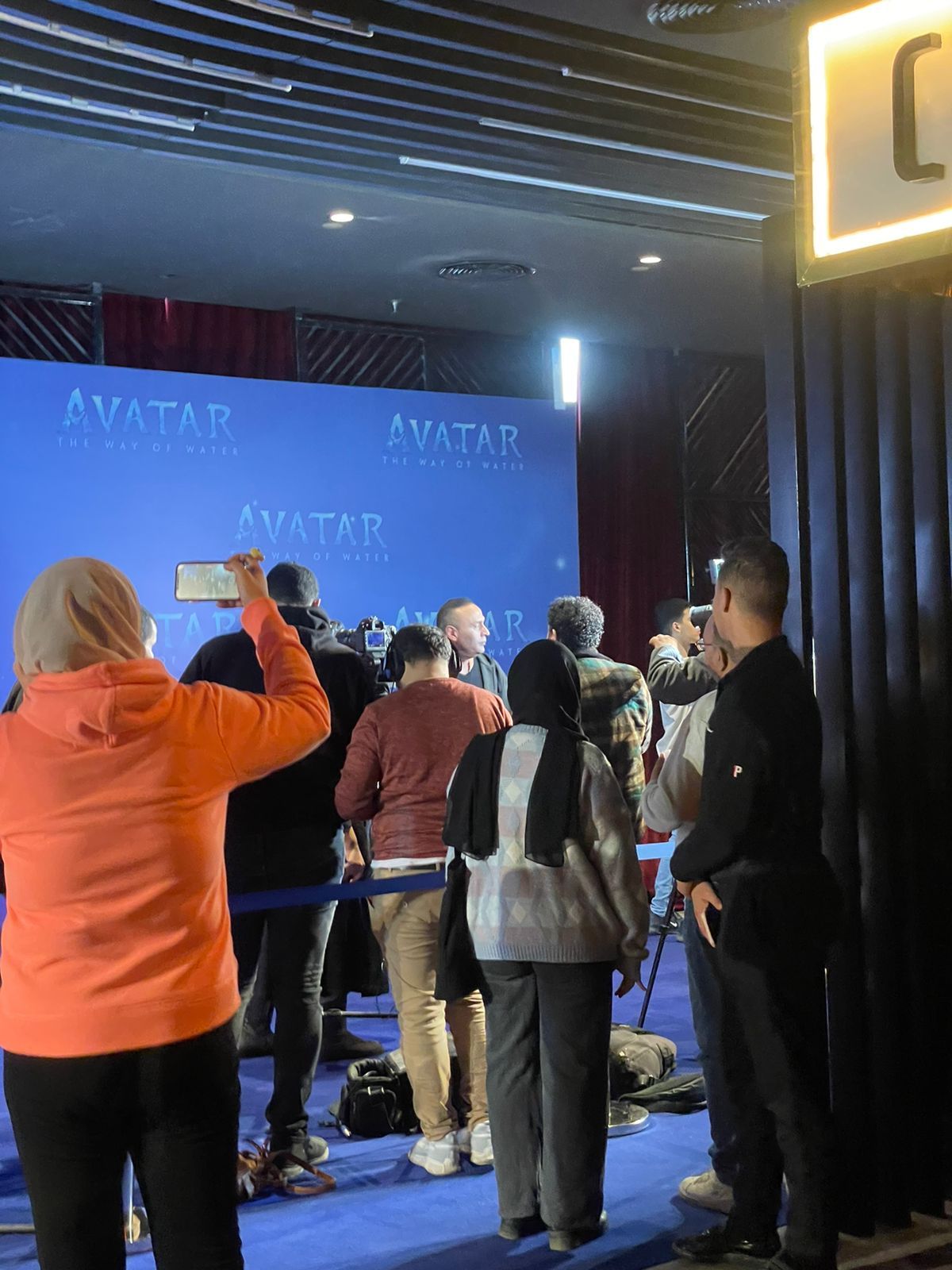 محمد دياب وبشري ومحمود عبد المغني في العرض الخاص لفيلم Avatar The Way of Water (4)