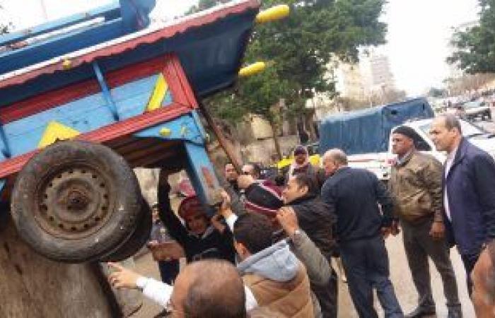 شاهد أكبر حملة إزالة إشغالات بحى عين شمس شرق القاهرة