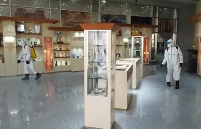 تعقيم وتطهير المتحف القومي للحضارة المصرية