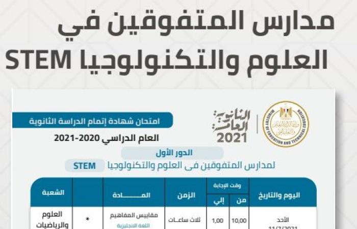 جدول امتحانات الثانوية العامة 2021 .. اعرف المواعيد لكل شعبة