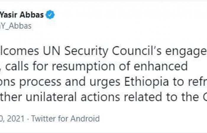 وزير الرى السودانى يدعو إثيوبيا إلى استئناف عملية المفاوضات بشأن سد النهضة