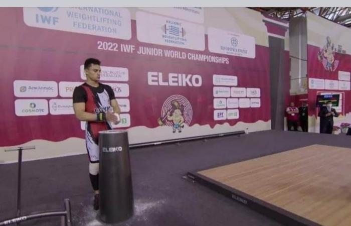 الرباع محمد عبد المنعم يفوز بالمركز الرابع لبطولة العالم للناشئين لرفع الأثقال باليونان