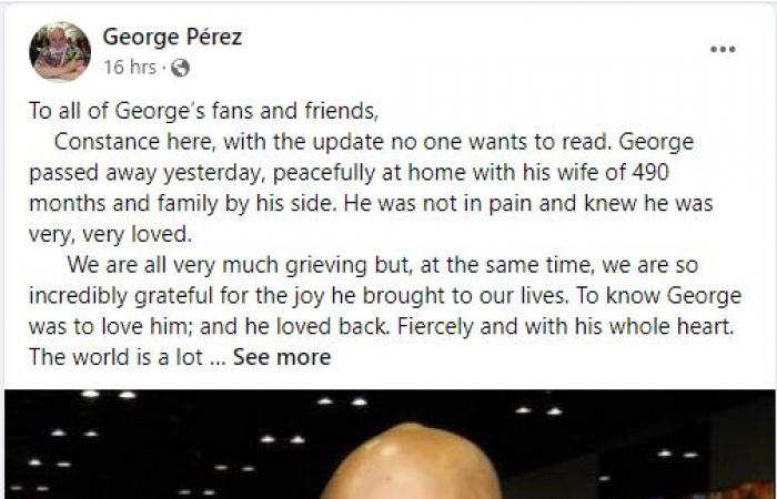 وفاة رسام الكوميكس والأبطال الخارقين جورج بيريز بعد صراع مع السرطان