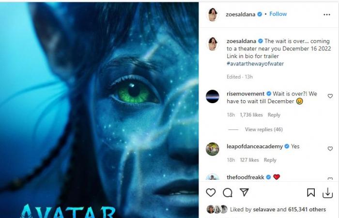 زوي سالدانا تكشف عن بوستر Avatar 2 .. وتعلق: انتهى الانتظار