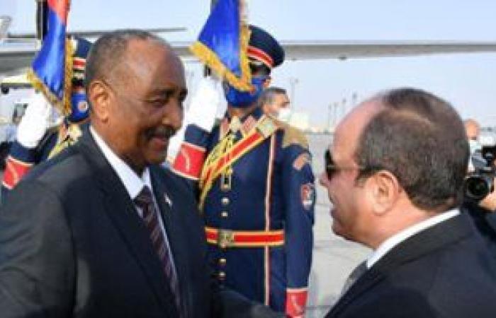 الرئيس السيسى يودع رئيس مجلس السيادة الانتقالى السودانى الفريق الأول عبدالفتاح البرهان