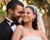 فستان مطرز بالفضي .. أول صور من زفاف دينا داش