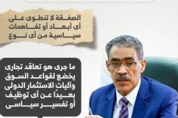 بلا
      أبعاد
      سياسية..
      الاستعلامات:
      صفقة
      الغاز
      مع
      إسرائيل
      تجارية
      بحتة
      (إنفوجراف)